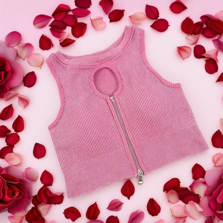 Femboy Techwear Cropped Zipper Shirt, Astolfo Inspired, Sexy Clothing, Cute Femboyfits, Sissy Style - Femboyzone